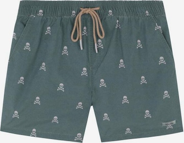 Scalpers Плавательные шорты 'Skull Classic' в Зеленый: спереди