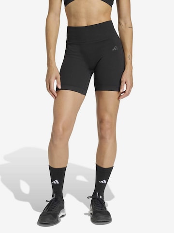 juoda ADIDAS PERFORMANCE Siauras Sportinės kelnės: priekis