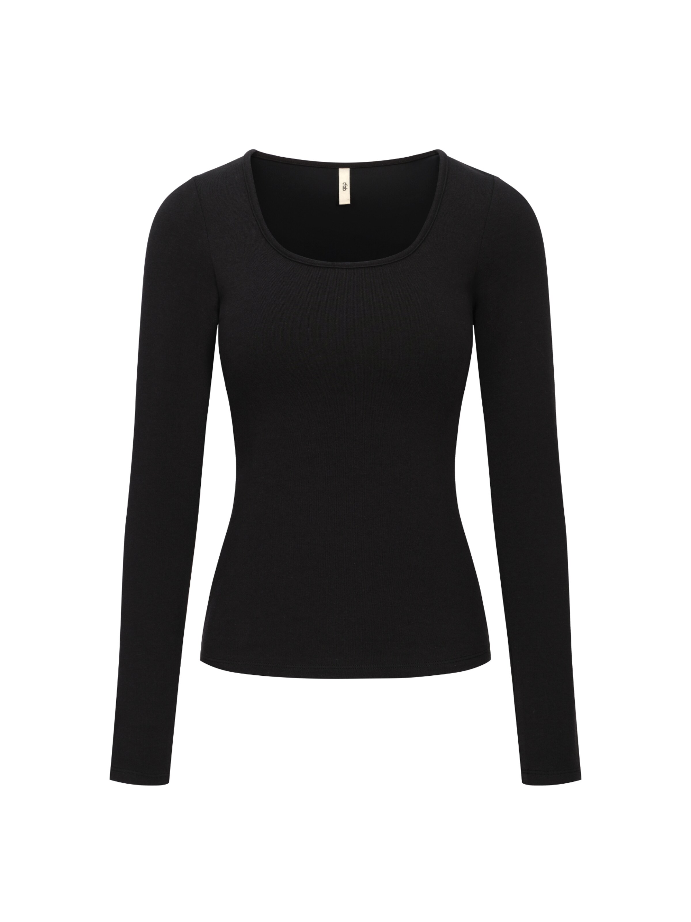 cfab (formerly creamy fabrics) Top 'Cotton Long Sleeve mit integriertem Wireless Bra' in Schwarz: Vorderseite