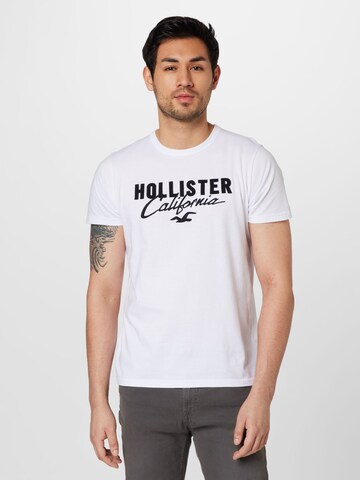 Tricou de la HOLLISTER pe alb: față