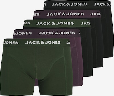 JACK & JONES Bokserice 'JacJJ' u tamno zelena / patlidžan / crna / bijela, Pregled proizvoda