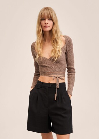 MANGO Regular Pleat-Front Pants 'JIMMY' in Black: front