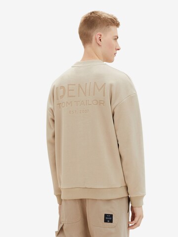 TOM TAILOR DENIM Sweatshirt in Beige