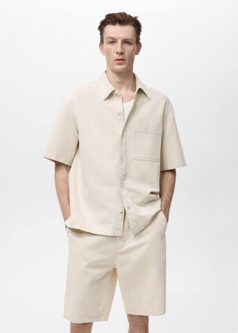 MANGO MAN Regular Fit Hemd 'Guido' in Beige: Vorderseite