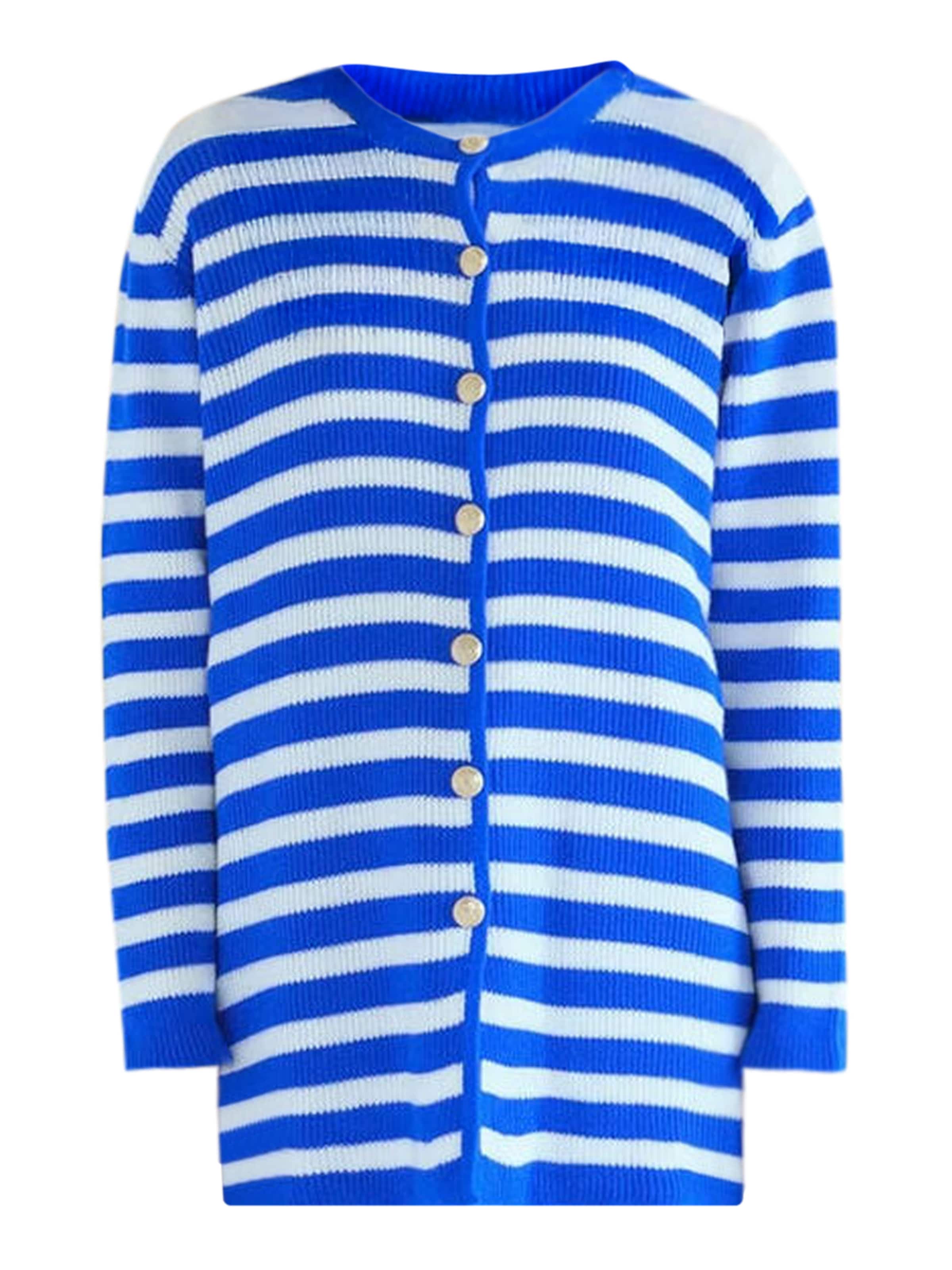 Touche Prive Strickjacke in blau / weiß, Produktansicht