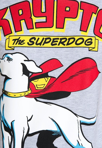 LOGOSHIRT Shirt 'Superdog – Krypto' in Grey