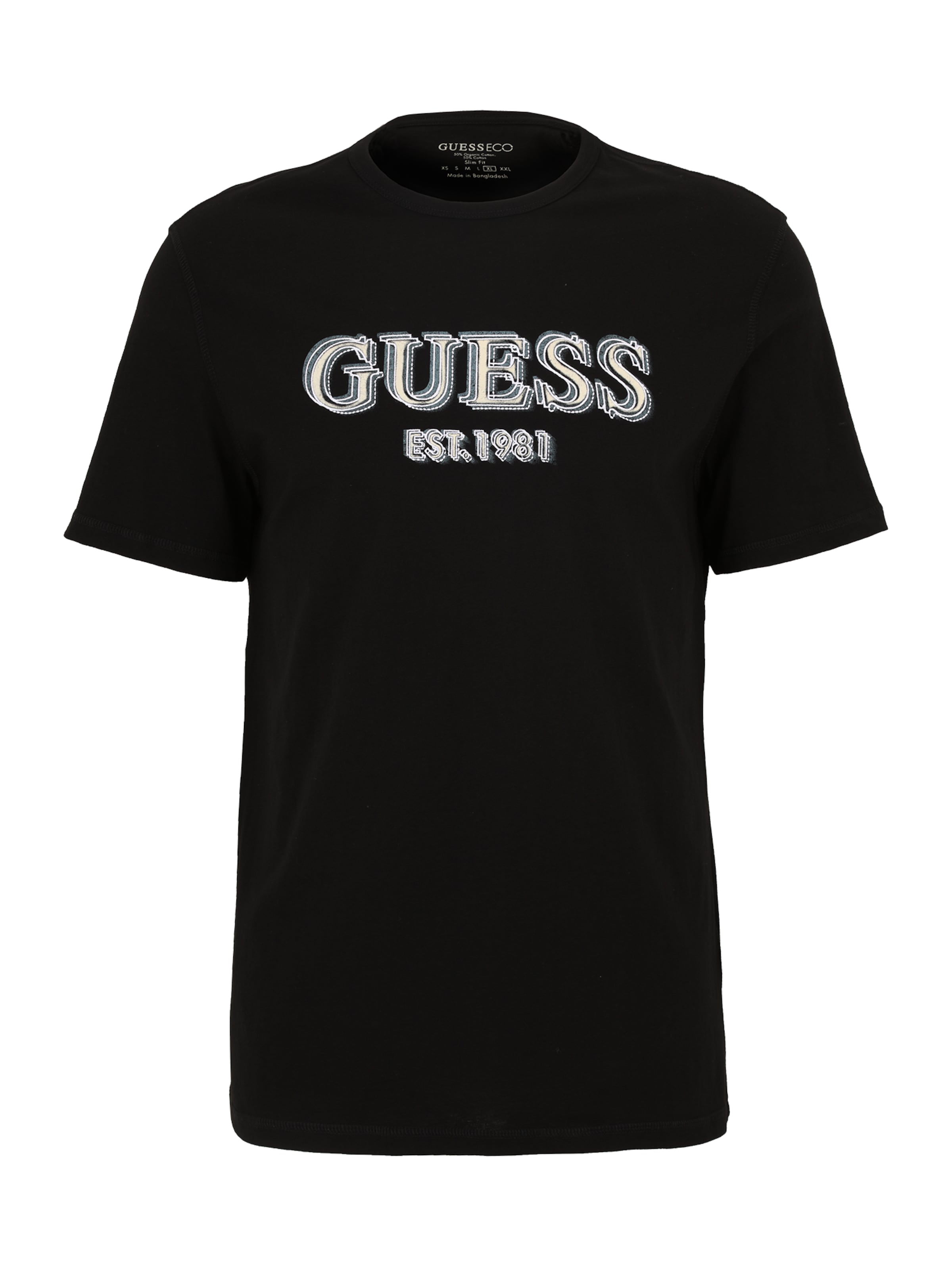 GUESS Тениска в черно: отпред