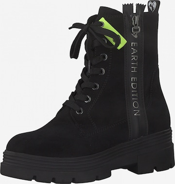 Earth Edition by Marco Tozzi Lace-Up Ankle Boots in Black: front