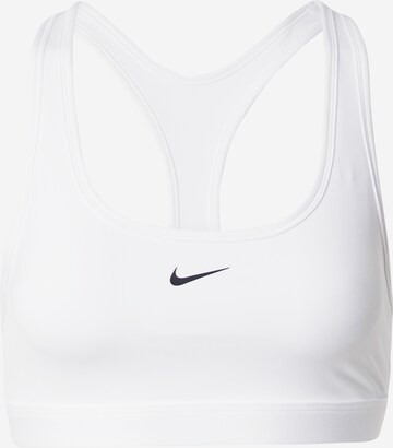 NIKE Bustier Sport-BH 'Swoosh' in Weiß: predná strana