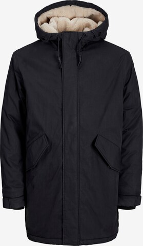 JACK & JONES Zimní parka 'ASHER' – černá: přední strana