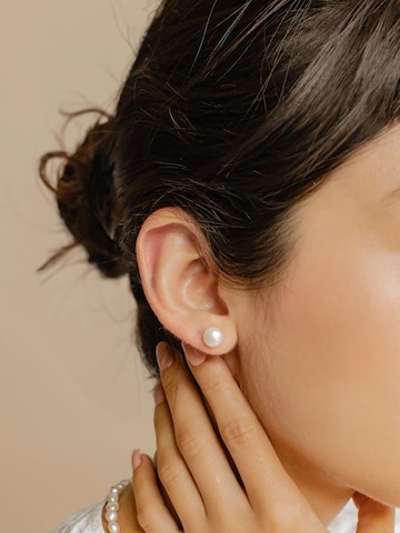 Hey Happiness Earrings 'Dot Pearl' in Silver