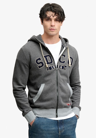 Superdry & Co Sweatvest in Grijs: voorkant