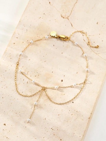Bijoux de pied 'Double Pearl Drop Layered' Hey Happiness en or