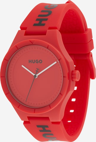 HUGO Red Analog klocka '#LIT FOR HIM' i röd: framsida