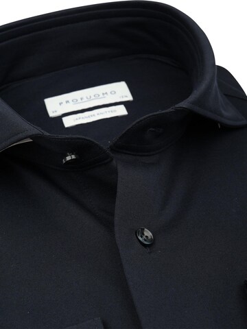 Profuomo Slim fit Overhemd 'Japanese Knitted' in Blauw