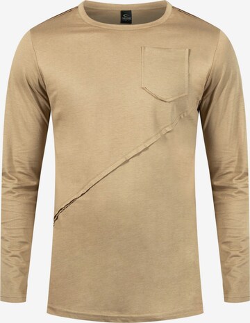 T-Shirt 'Evan' Smilodox en beige : devant