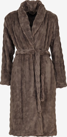 Loungeable Dressing Gown in Brown: front