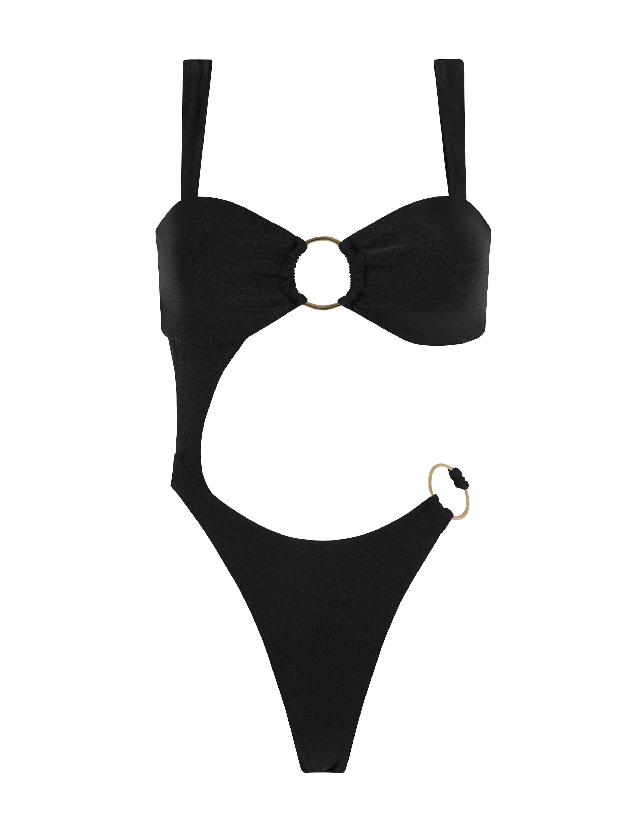 Fascia Costume intero 'Sirena' di Acuarela Brand in nero: frontale