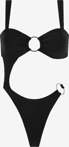 Acuarela Brand - Bandeau Traje de baño 'Sirena' en negro: frente