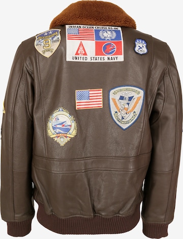 TOP GUN Lederblouson in Braun