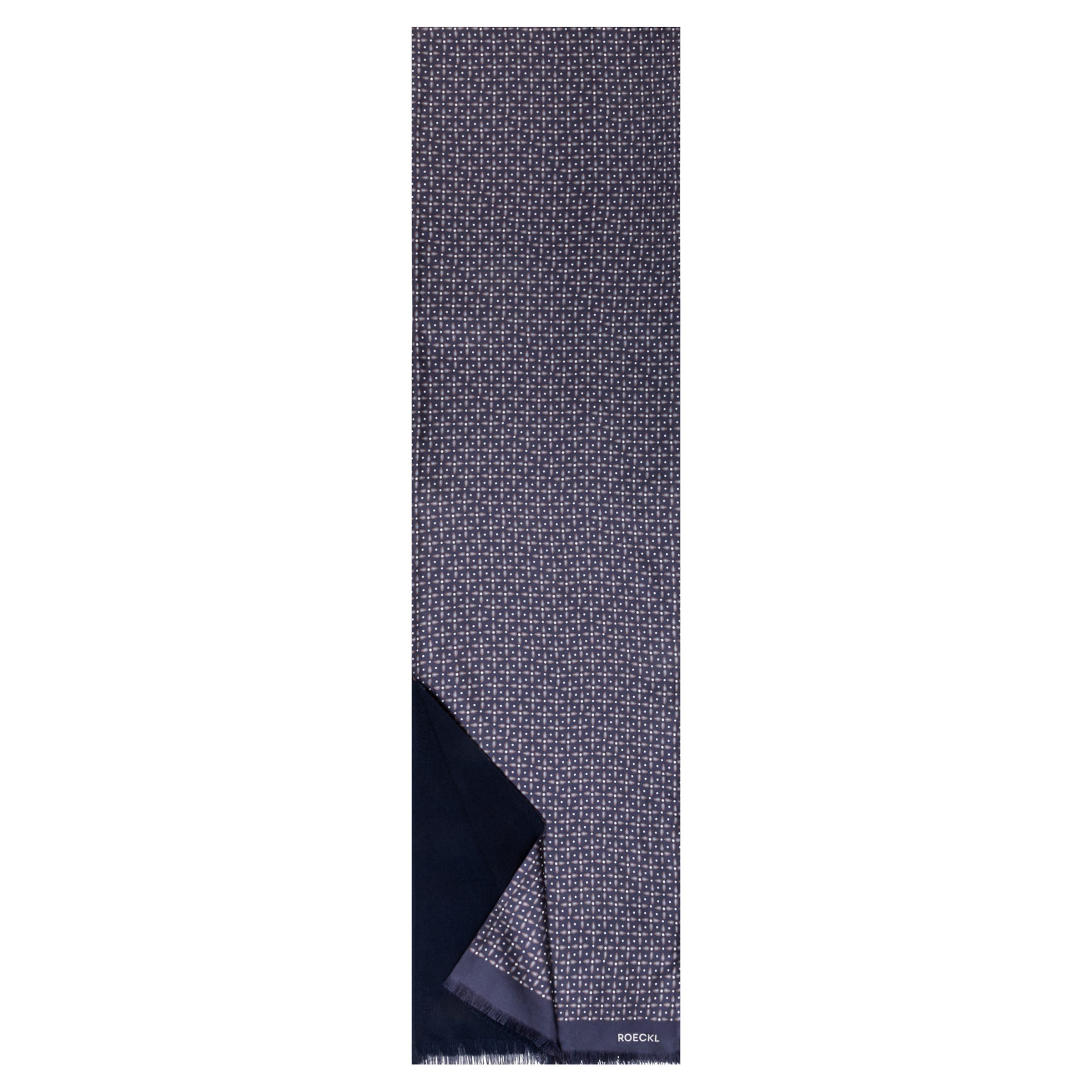 Roeckl Sjaal ' GENTLEMEN´S PATTERN 27x184 ' in Blauw: voorkant