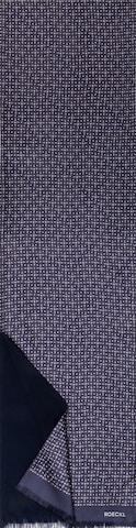Roeckl Sjaal ' GENTLEMEN´S PATTERN 27x184 ' in Blauw: voorkant