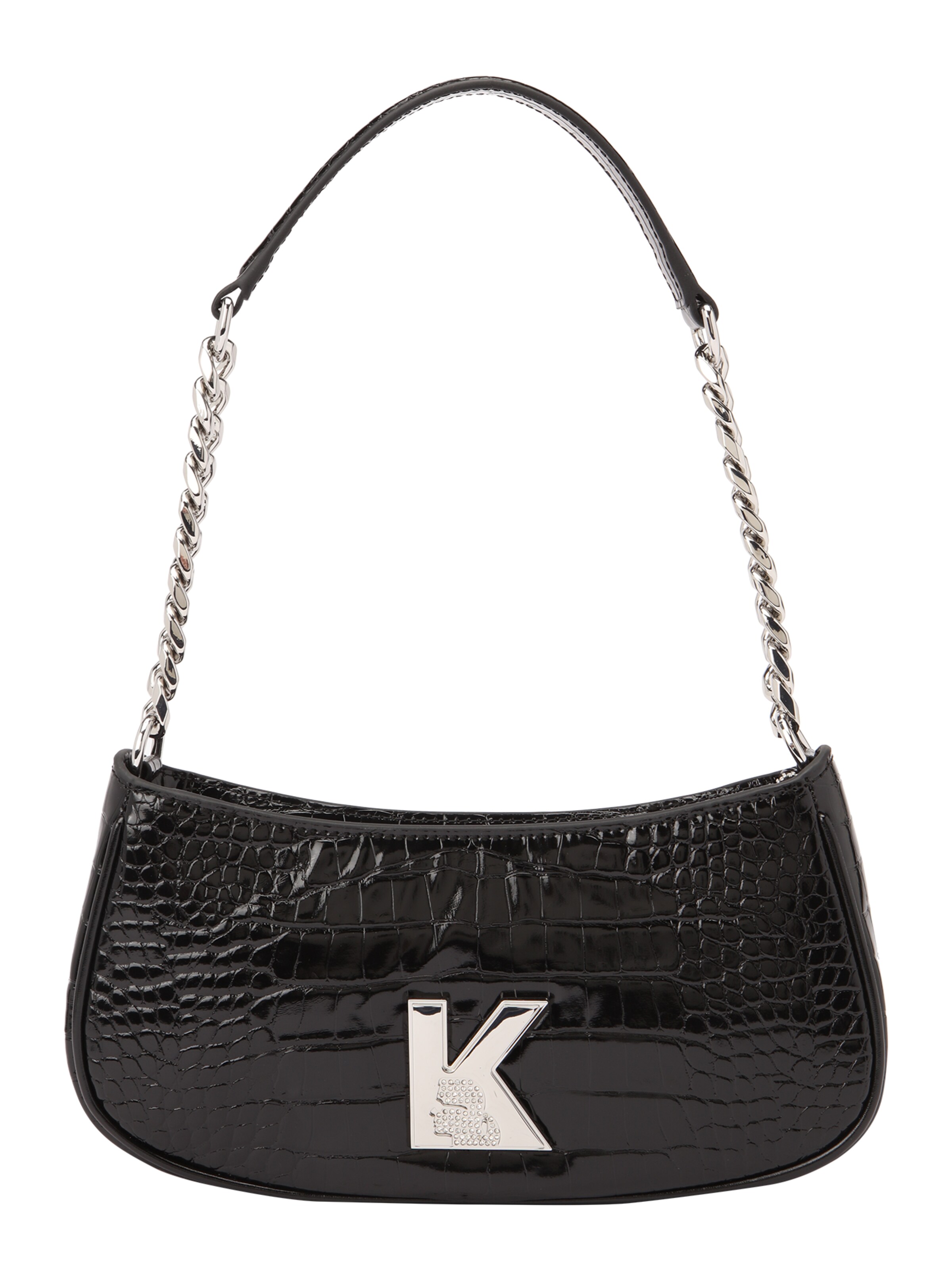 Borsa a spalla 'Kameo' di Karl Lagerfeld in nero: frontale