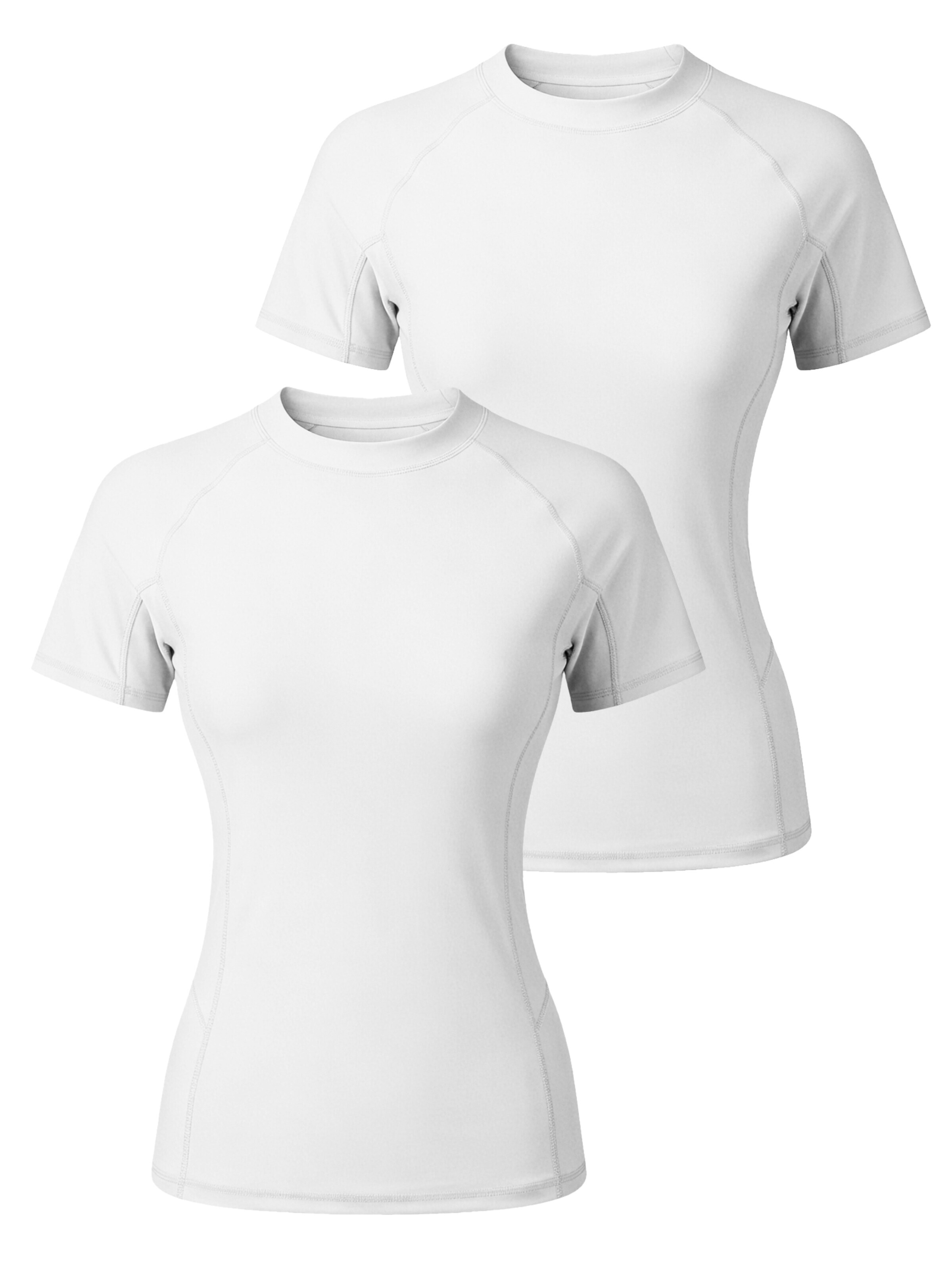 MEETWEE T-shirt Tankini Top '2-Pack UV Shirt Quick-Drying' in White: front