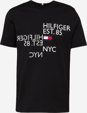 TOMMY HILFIGER Тениска �в черно: отпред