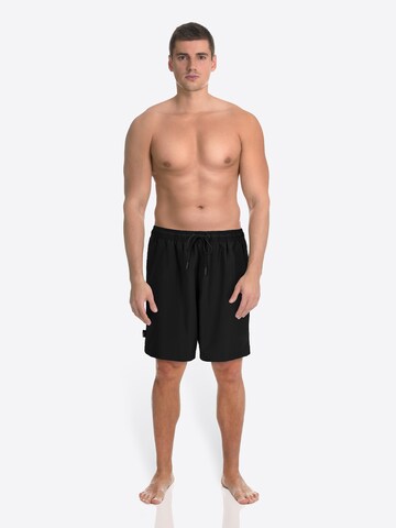 SPITZBUB Board Shorts in Black: front