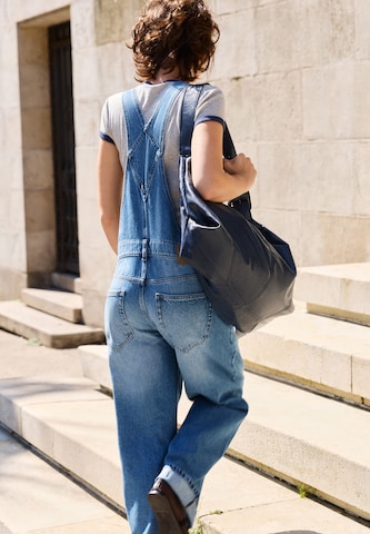 Pull&Bear Loosefit Overalljeans i blå