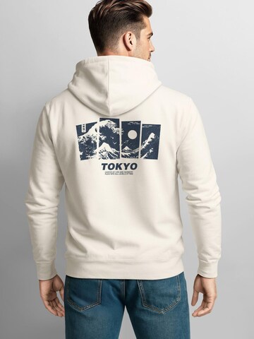 Neverless Sweatshirt 'Tokyo Wave' in Beige