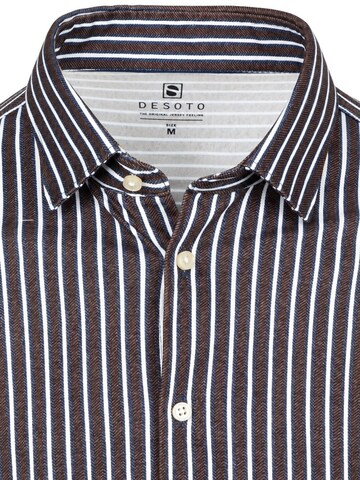 DESOTO Slim fit Button Up Shirt in Brown
