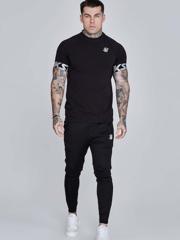SikSilk Slimfit Sporthose 'Essentials Poly Joggers' in Schwarz