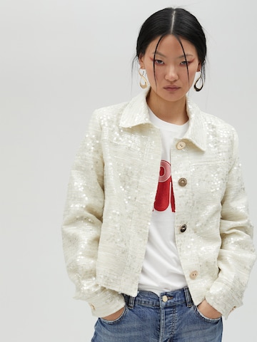 Lola Casademunt Knitted costume cardigan in White: front