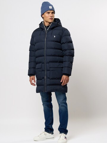 U.S. POLO ASSN. Wintermantel 'Albert' in Blauw