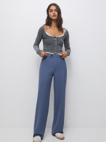 Pull&Bear Wide Leg Hose in Blau