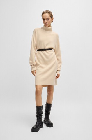 BOSS Strickkleid in Beige