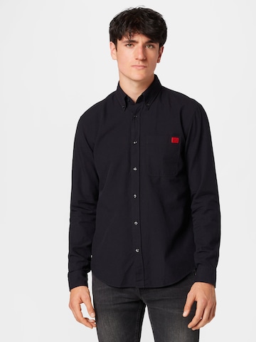 HUGO Red Regular fit Button Up Shirt in Black: front