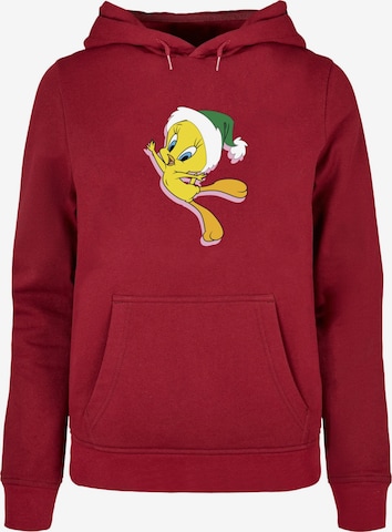 ABSOLUTE CULT Sweatshirt 'Looney Tunes - Tweety Christmas Hat' in Rood: voorkant