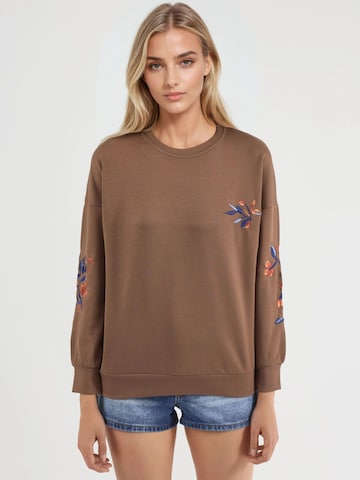 Sweat-shirt Hiccup en marron : devant