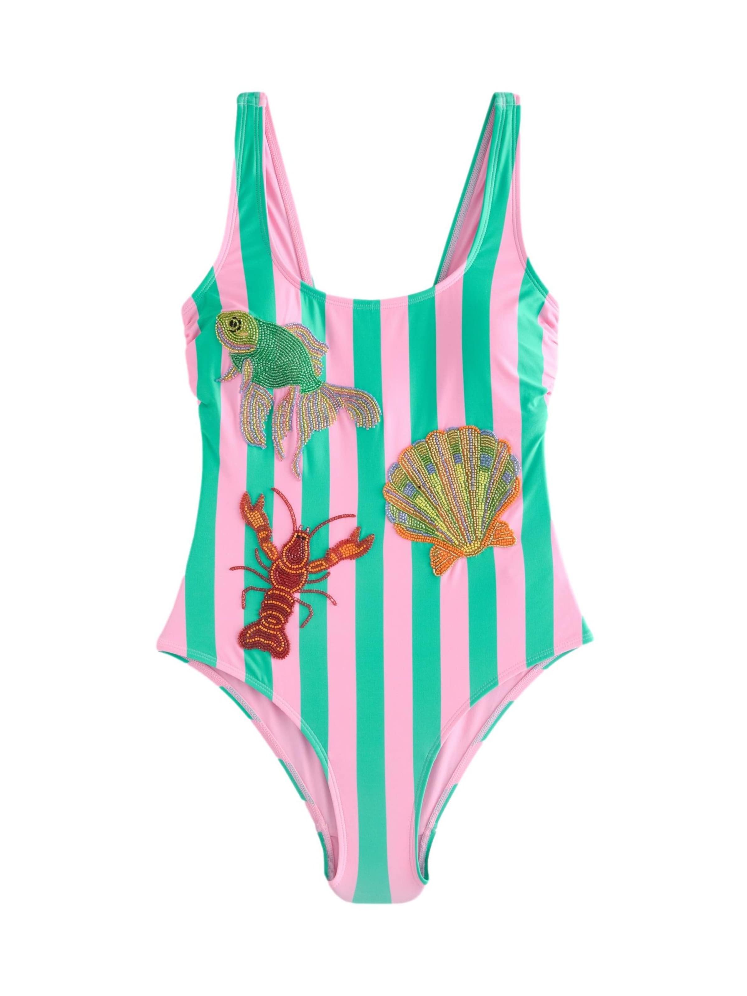 Next T-Shirt Badeanzug in Pink: Vorderseite