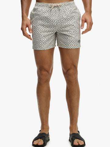 Shorts de bain Superdry & Co en beige : devant