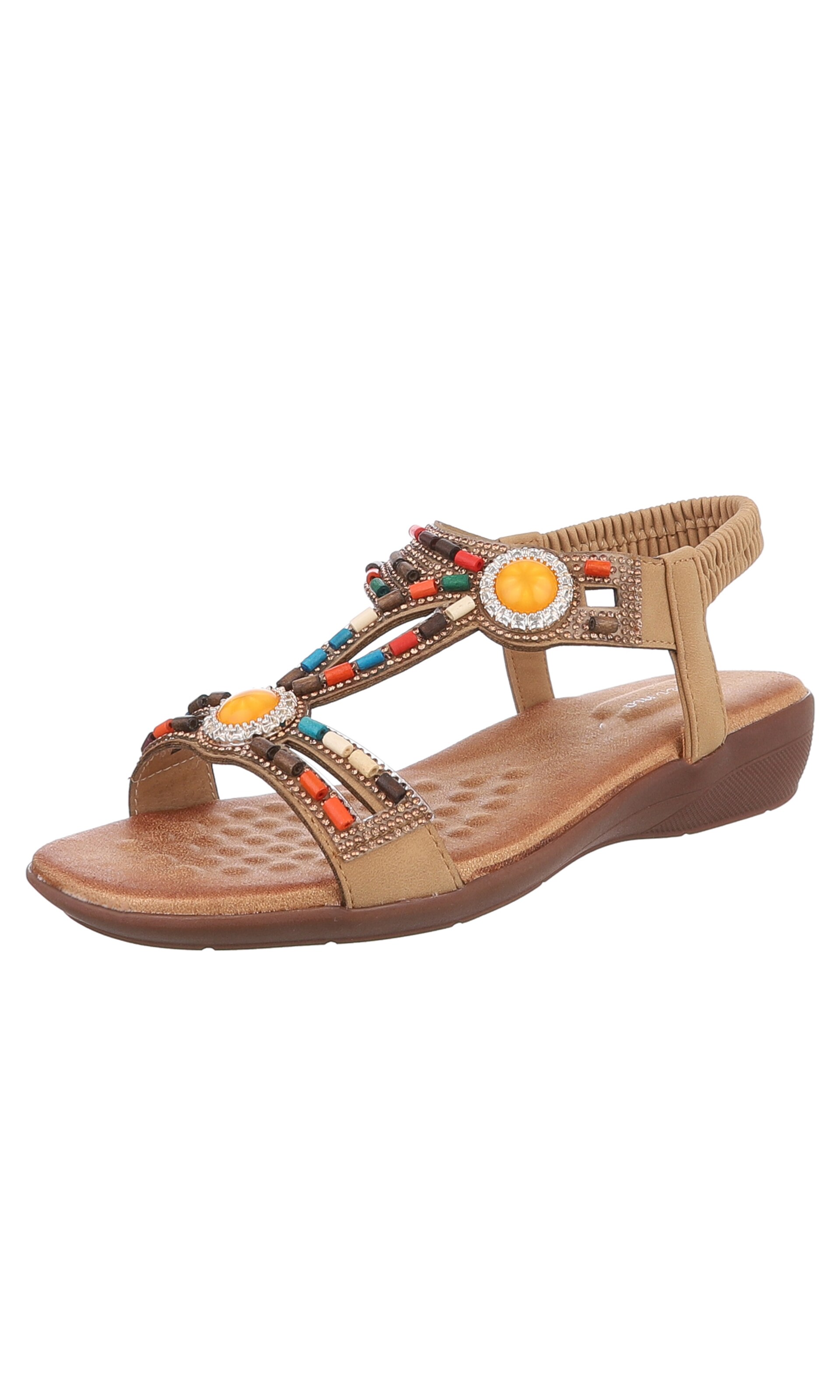 Ital-Design Strap Sandals in Beige: front