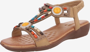 Ital-Design Strap Sandals in Beige: front