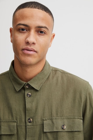 !Solid Comfort fit Button Up Shirt 'Sdalan' in Green