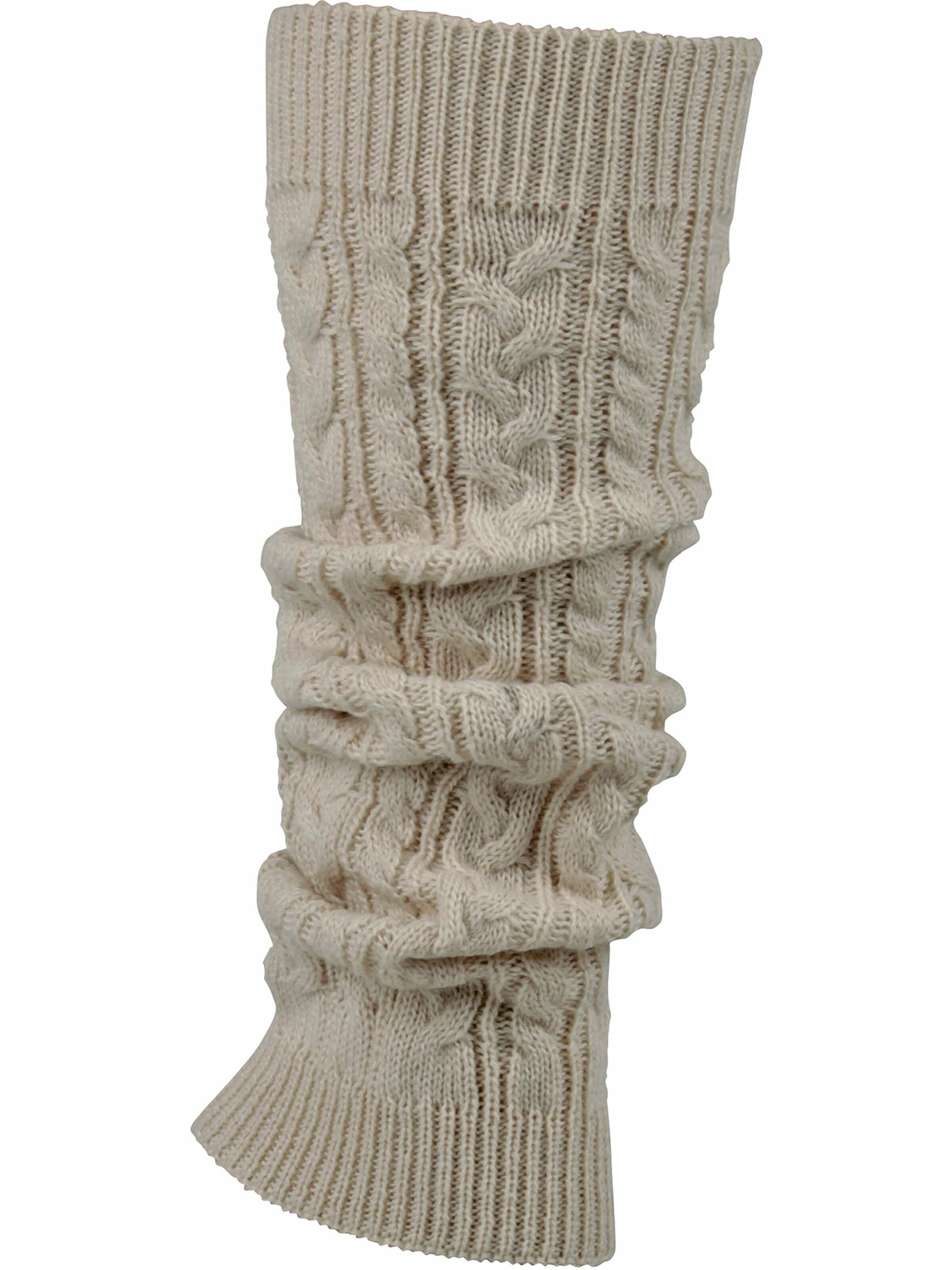 Capelli New York Leg Warmers 'Beinstulpen mit Zopfmuster' in Beige: front
