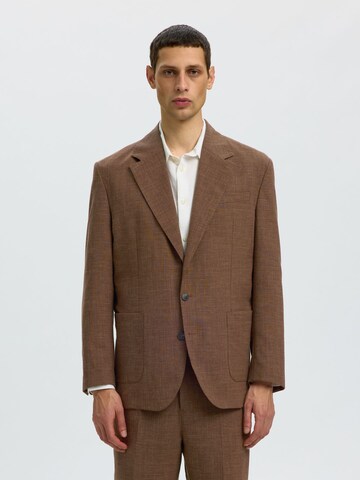 SELECTED - Ajuste regular Chaqueta saco en marrón
