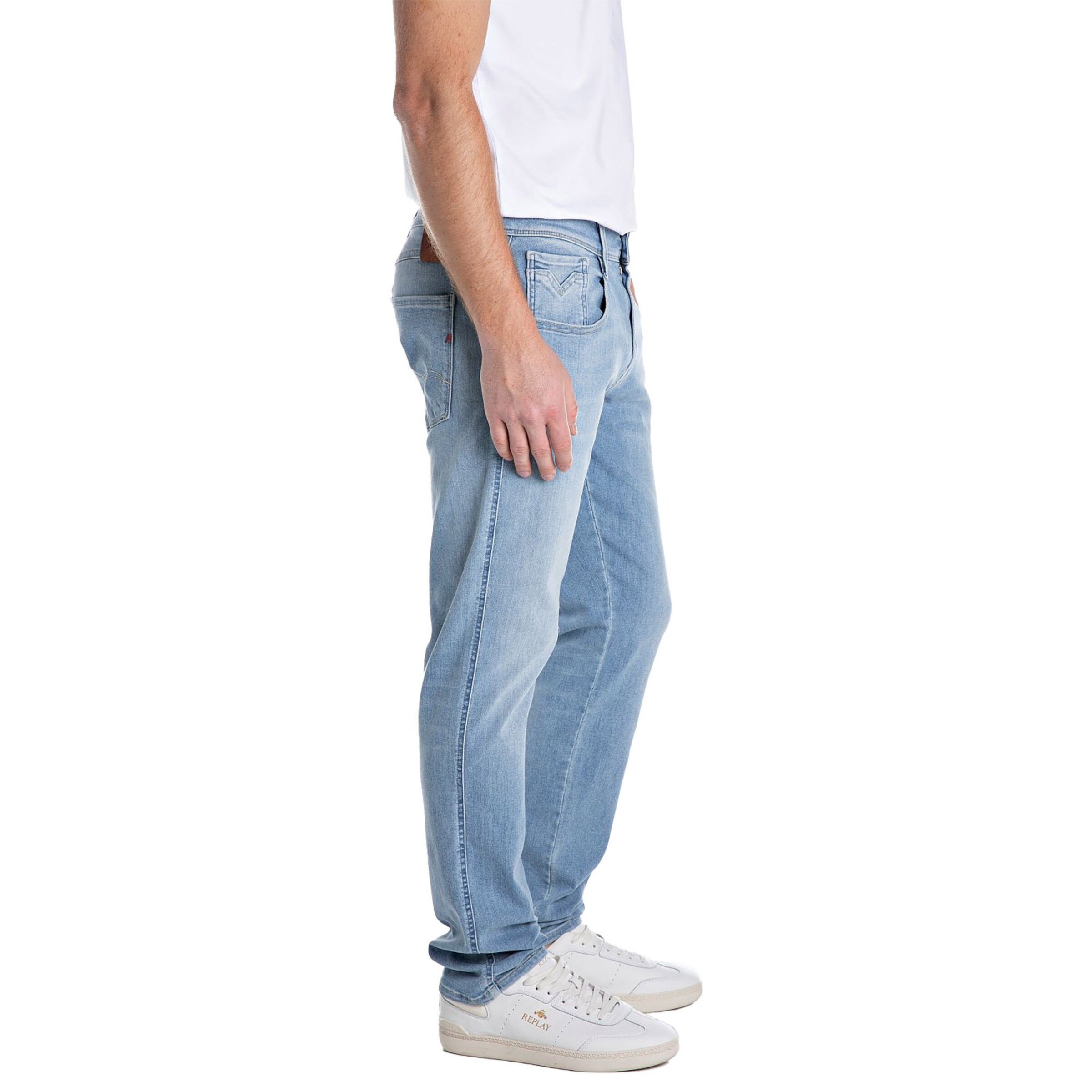 mėlyna REPLAY Prigludęs Džinsai 'Anbass'
