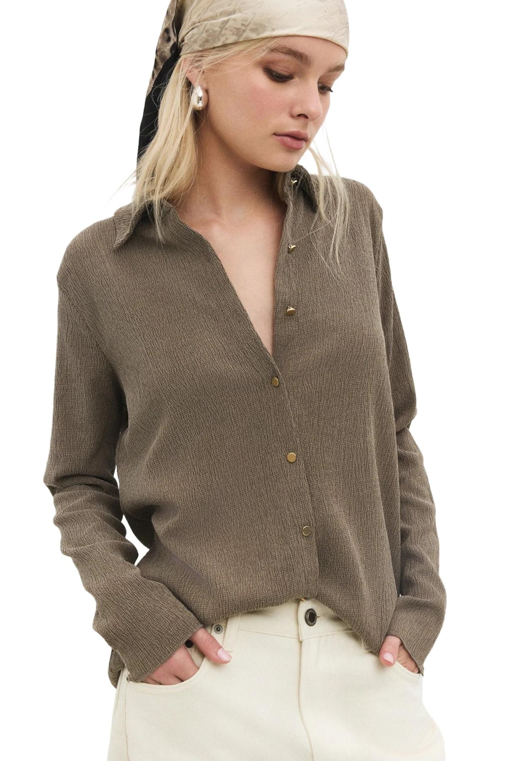 Chemisier No Matter What en marron : devant